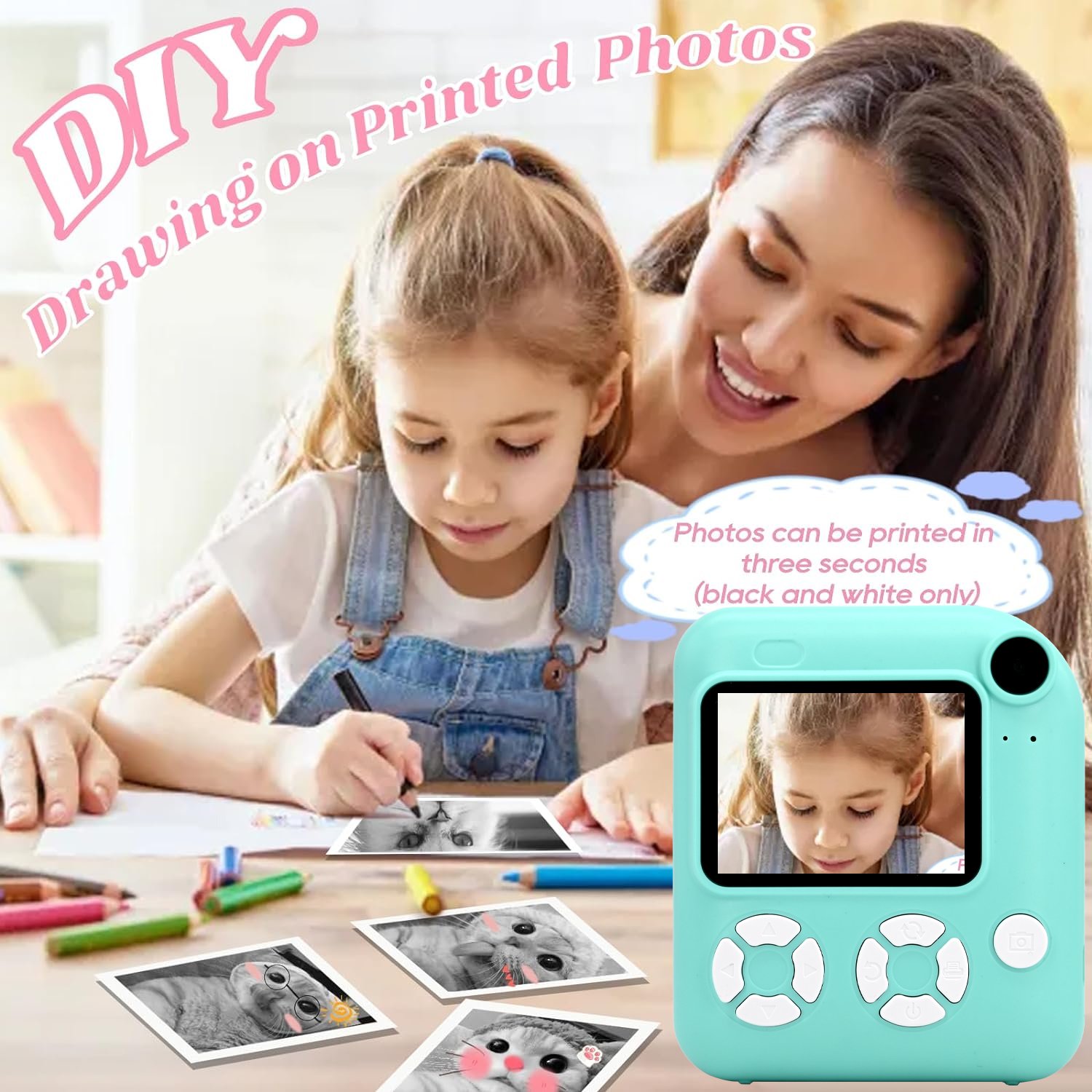 factory HD Digital Camcorder Recording Photo Micro Instant Printer private label mini portable 1080P kids camera instant print