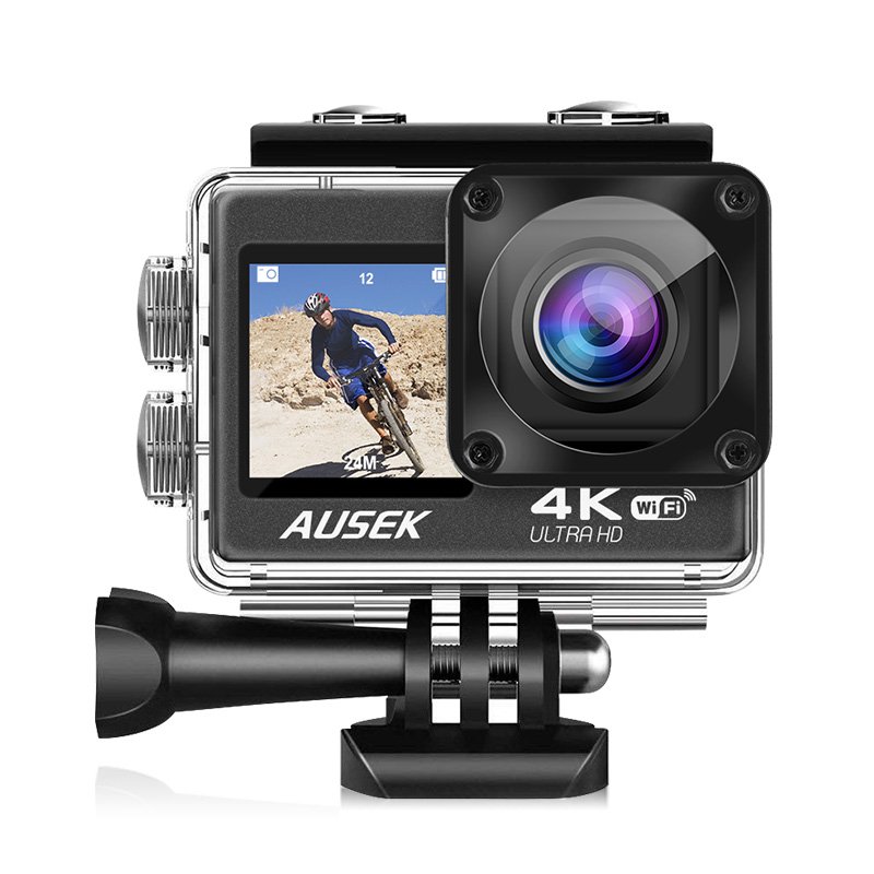 WIFI 4K FHD Action Camera 2.0 Inch Screen Zoom Video Shooting 30m Waterproof Pro Sports Cam Ausek Pro Digital Camcorder
