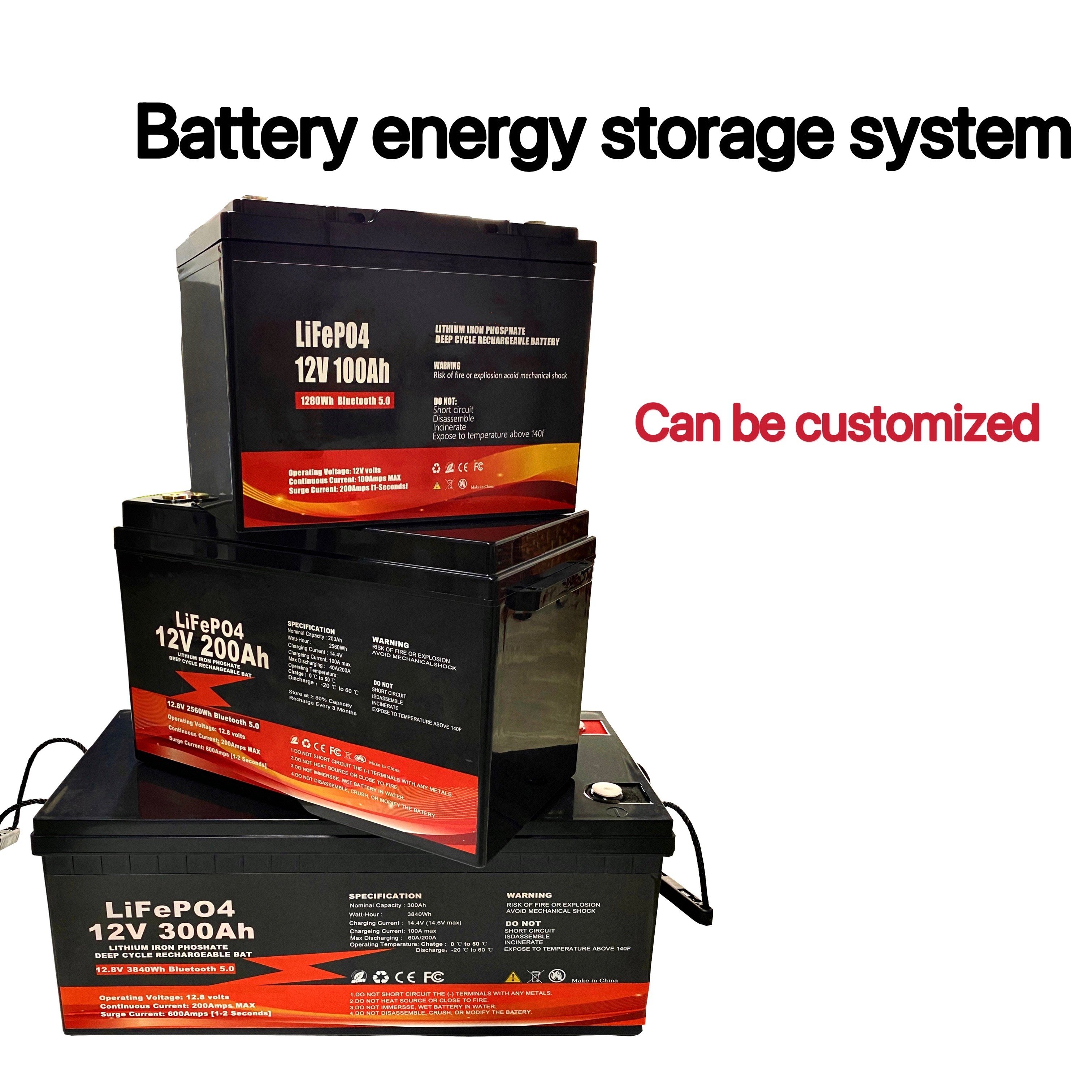EU Stock 12V 100ah 200ah 300ah AKKU Lifepo4 Lithium ion Battery Deep Cycle fot Solar Systems 12 Vol Batteries