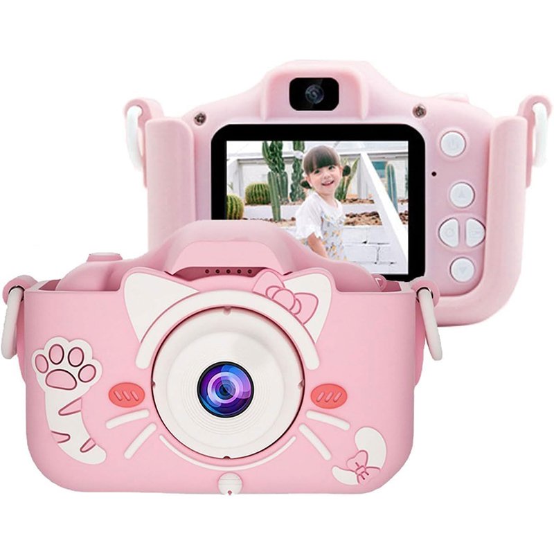 Mini Digital Camara with Silicone 2 Inch IPS Screen Kids Camera Built-in Battery With Dual Camera Children Toys Gift