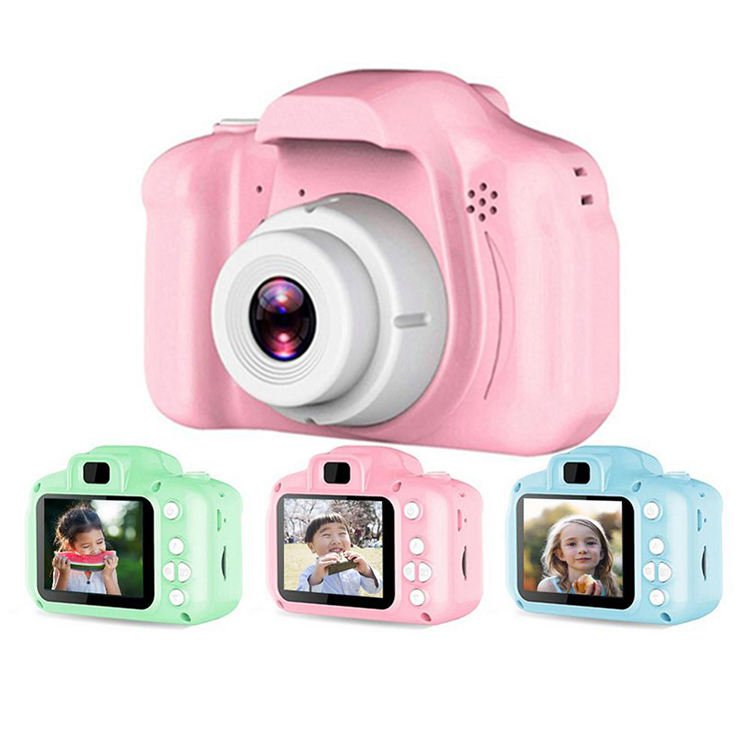 Mini Digital Camara with Silicone 2 Inch IPS Screen Kids Camera Built-in Battery With Dual Camera Children Toys Gift