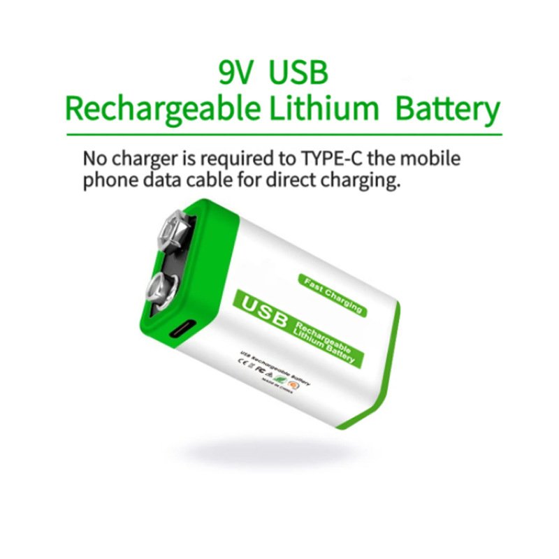 Factory Hot New Product Quick Charging 12800mAh Lithium ion Rechargeable Battery Universal 9V USB Charge