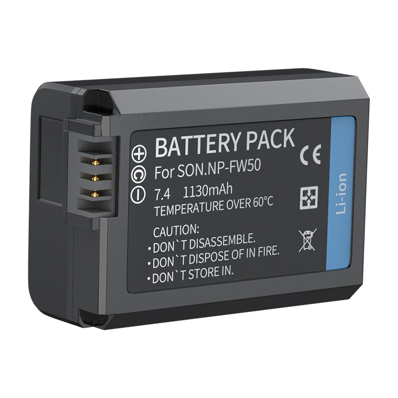 Digital Camera NP-FW50 Lithium Battery High Capacity Battery Rechargeable Li-ion 800mah for Sony Black Stock 7.2V