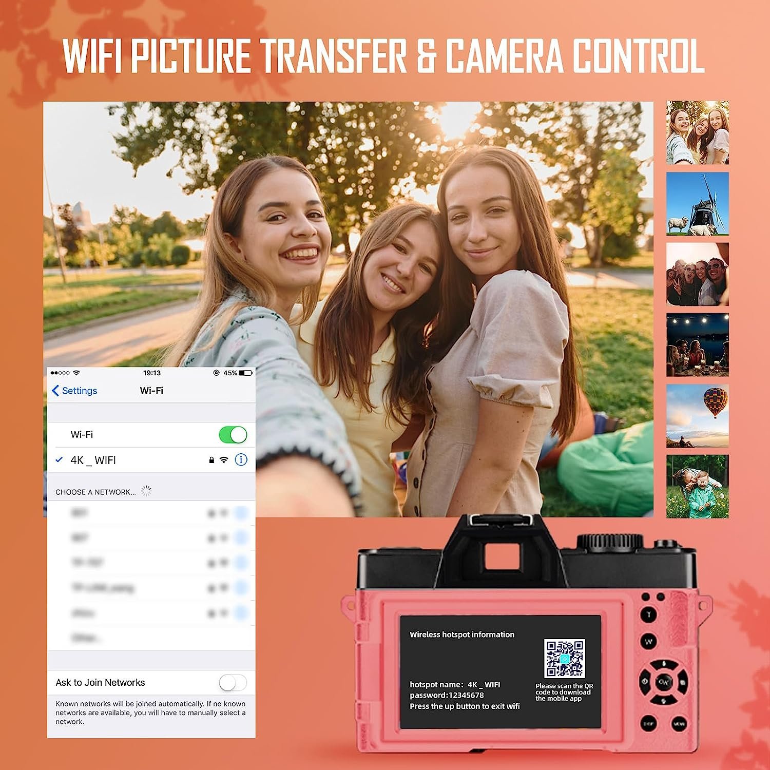 NBD 4K Black Pink white Video Recording Digital Camera 3 Inch Screen Rechargeable Battery 48 Megapixels 16x Digital Zoom Camera