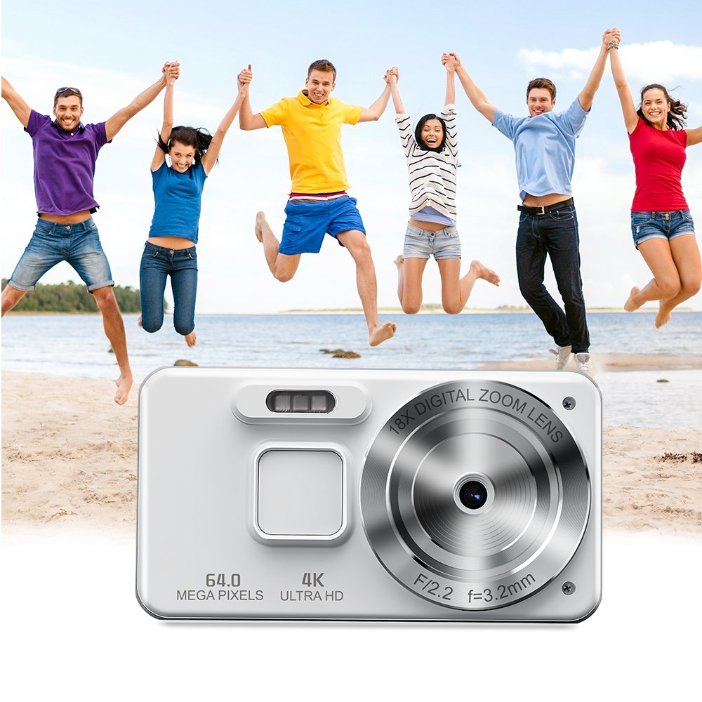 A56 White 4K 30FPS Digital HD Camera Fill Light Type-C 2000mAh Long Battery Life Multi Filter Camcorder for Children Record