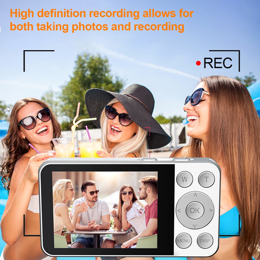 A56 White 4K 30FPS Digital HD Camera Fill Light Type-C 2000mAh Long Battery Life Multi Filter Camcorder for Children Record