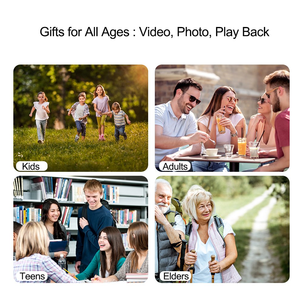 A56 White 4K 30FPS Digital HD Camera Fill Light Type-C 2000mAh Long Battery Life Multi Filter Camcorder for Children Record