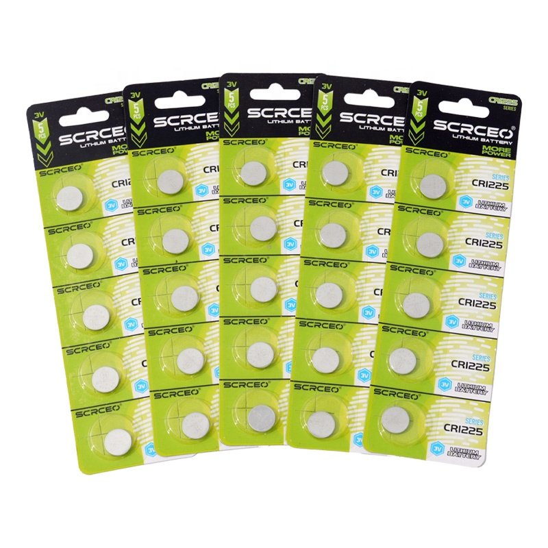 3V CR1225 50mAh 3.0V Lithium Button Cell MnO2 Batteries Coin Battery