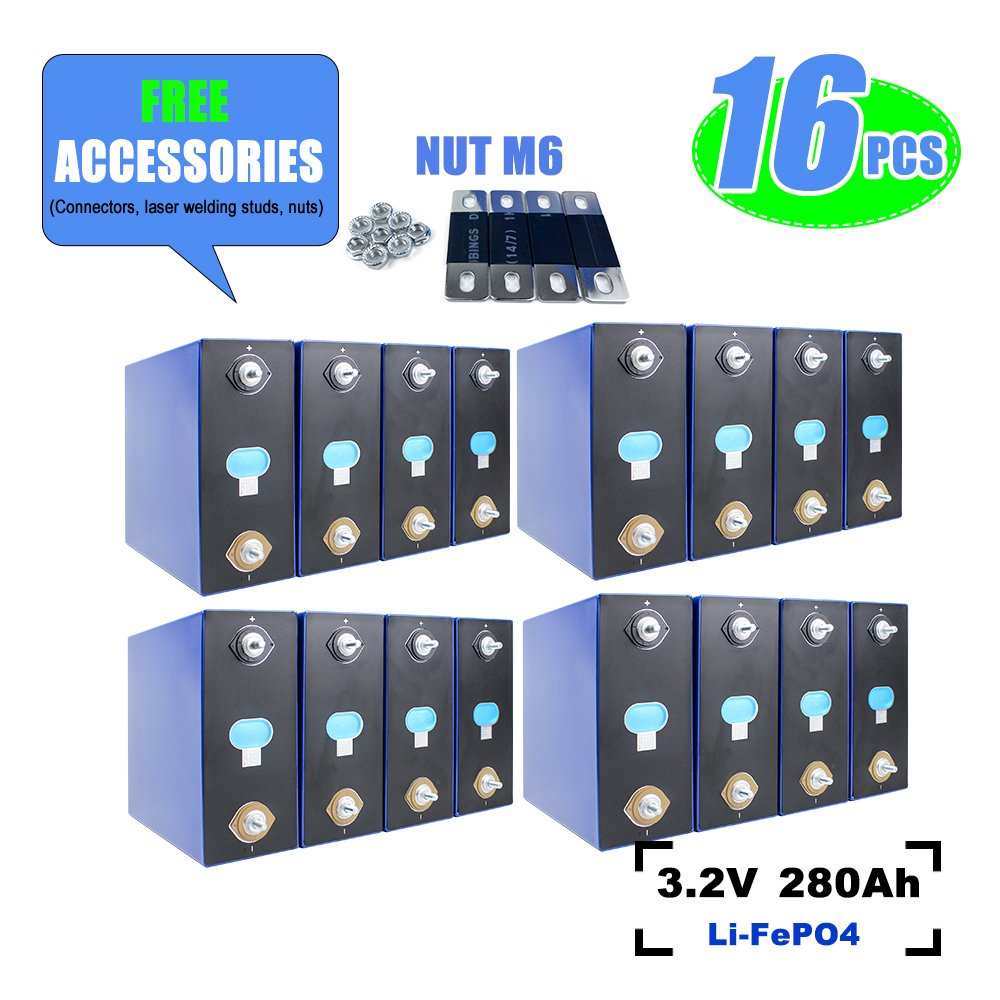 Lifepo4 battery EVE 3.2V 280A 8000 CYCLES Grade A Real Capacity 295ah for 48v 51.2v home solar energy system