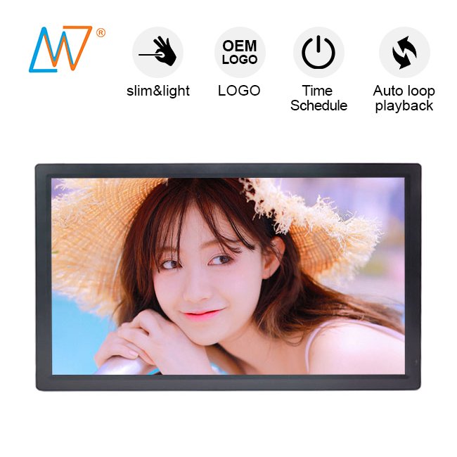Wall Hanging 32 Inch Full Hd 1080P Lcd Digital Photo Frame With Battery Supported