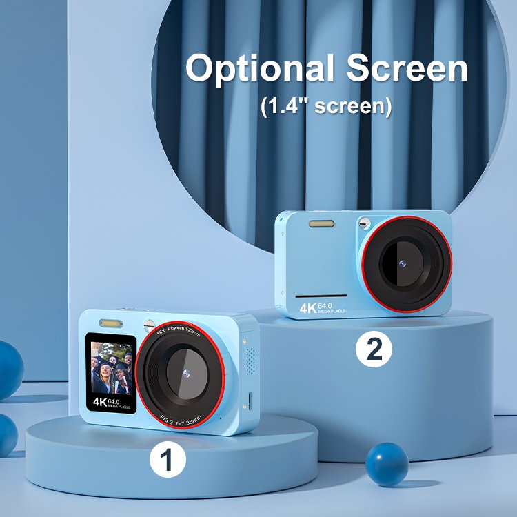 New 16X Zoom Students Beginner LED Light 64 MegaPixels Compact Cameras 4K HD Video Digital Selfie Camera for Photography