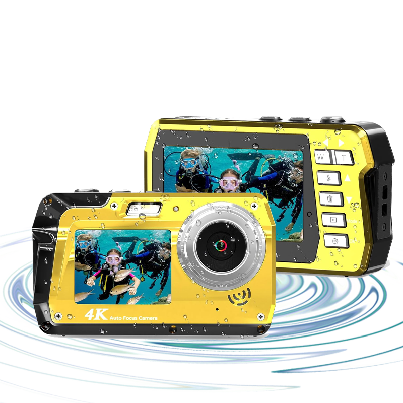 1350mAh Battery IP68 Dual-Screen high resolution screen 4K Underwater 13.0MP CMOS 18X Selfie Waterproof Digital Camera