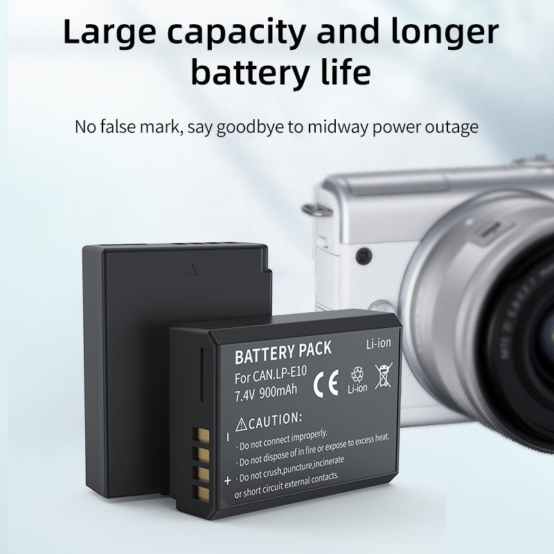 Camera Battery Li-ion Digital Battery 1100d 1200d 1300d High Capacity Rechargeable 900mah Ce Stock E10 for Canon