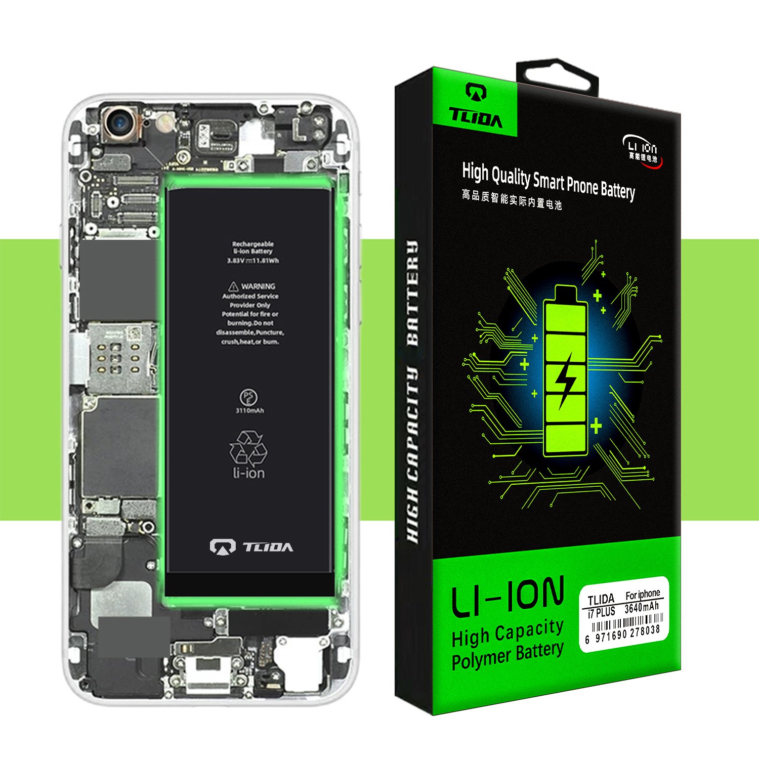 TLIDA smartphone mobile cellphone battery for iphone 7 plus high quality Batterie