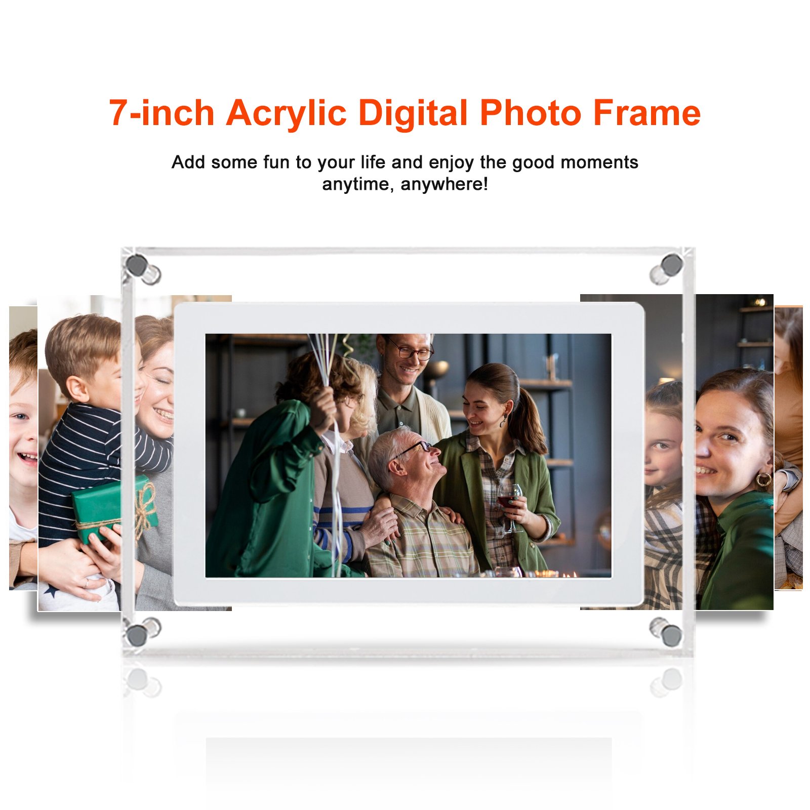 7 Inch HD Transparent Acrylic Frame NFT Digital Photo Frame with Battery