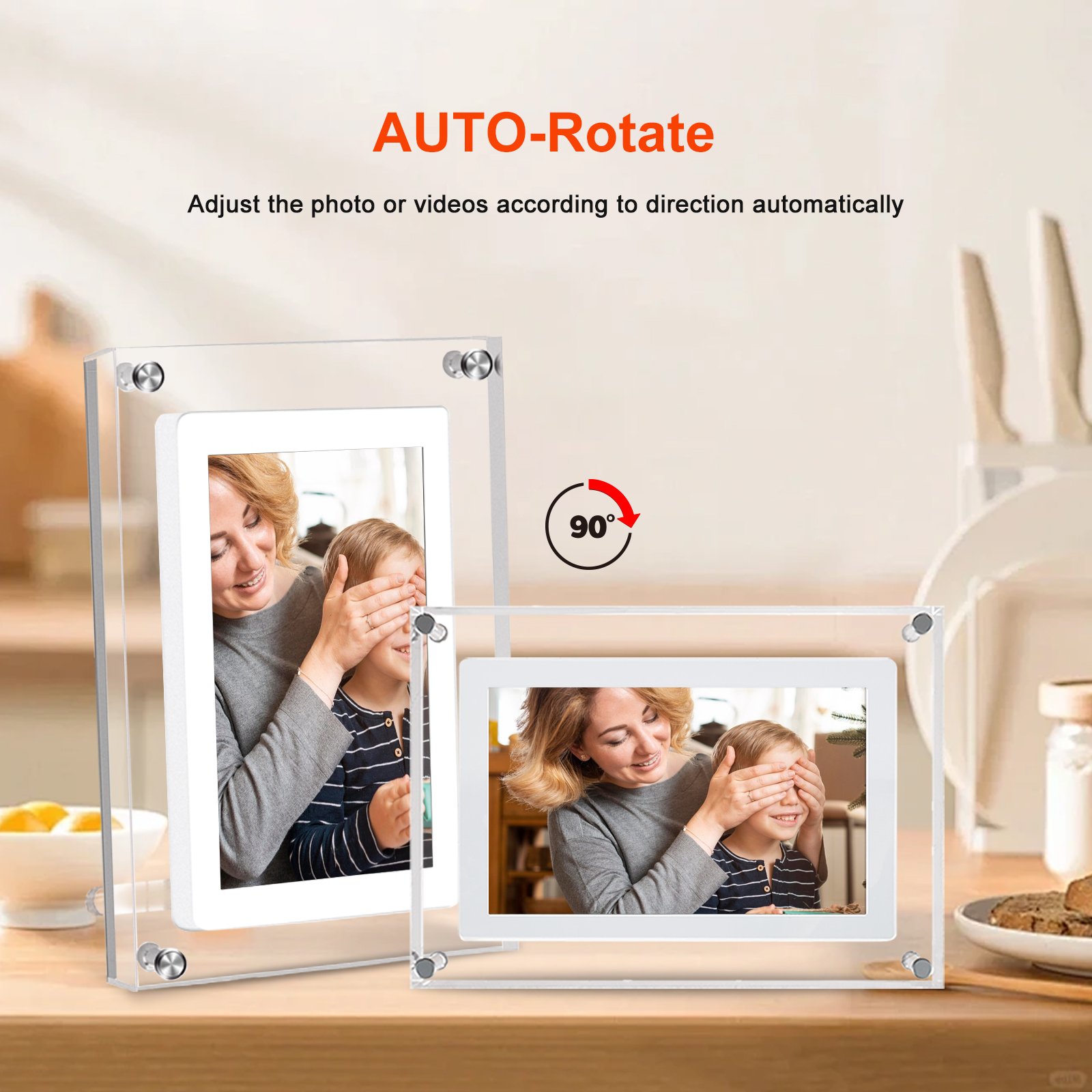 7 Inch HD Transparent Acrylic Frame NFT Digital Photo Frame with Battery