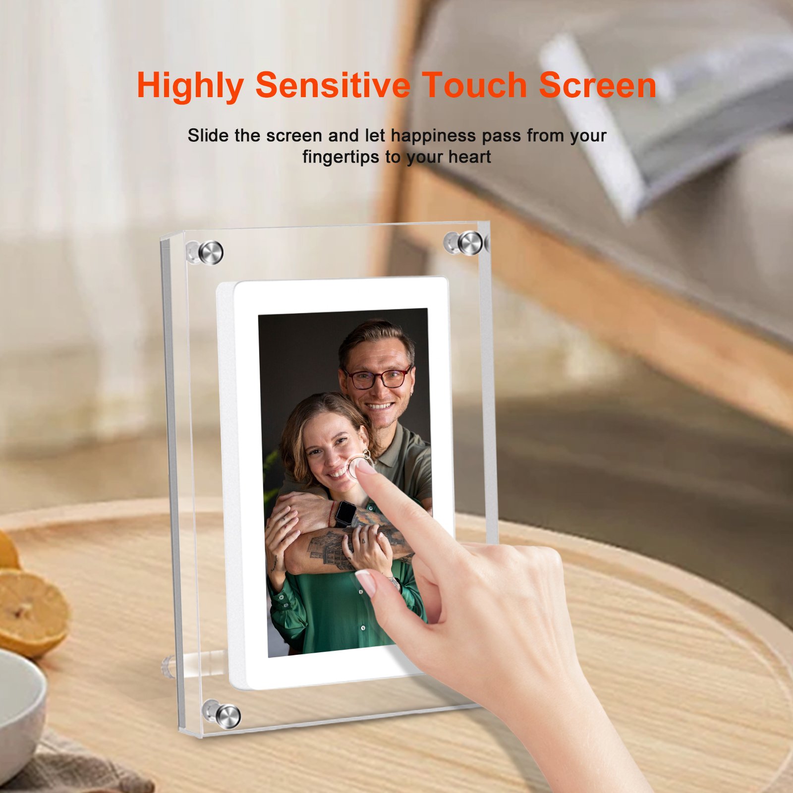 7 Inch HD Transparent Acrylic Frame NFT Digital Photo Frame with Battery