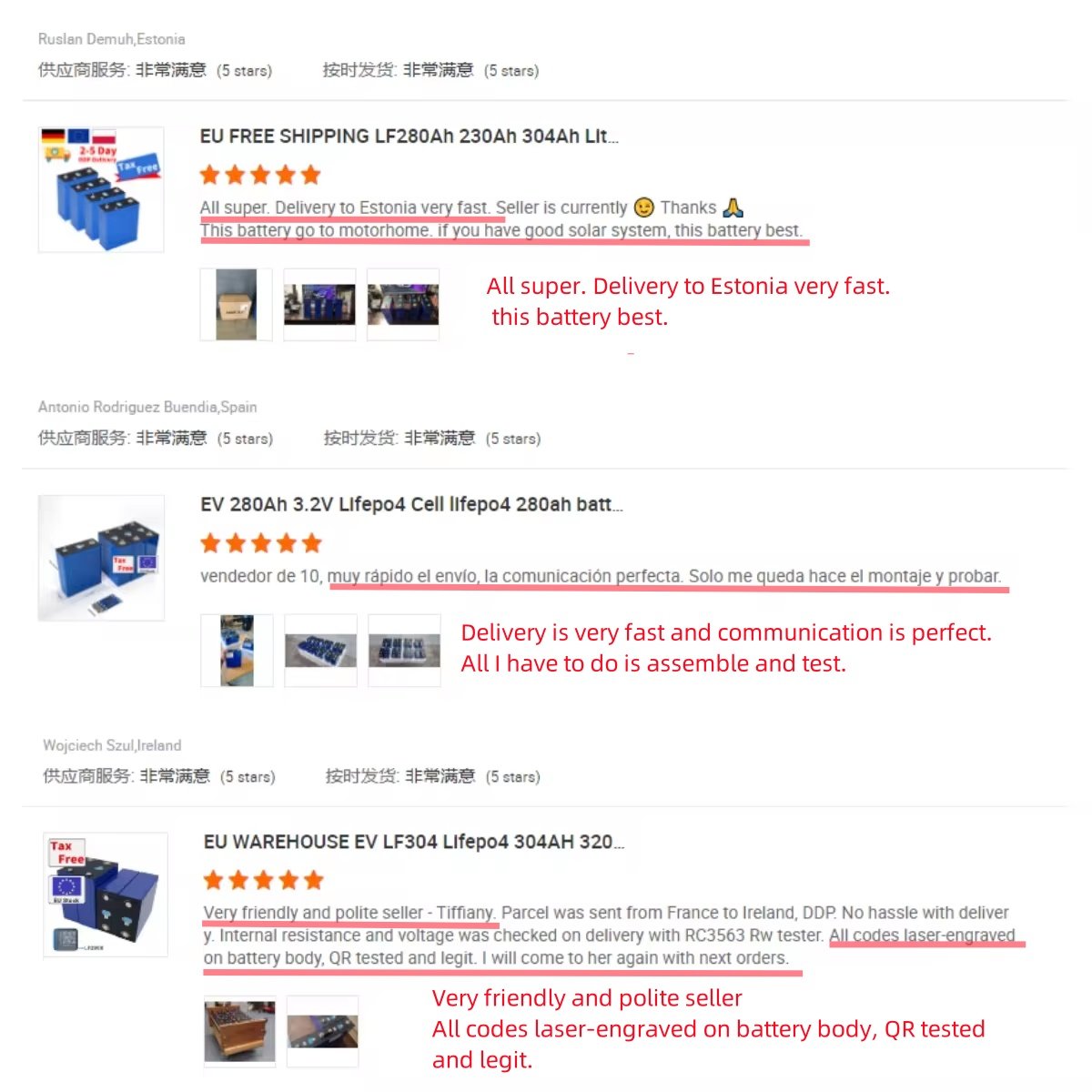 DDP EU Stock 2-5 Days Delivery Time 280Ah 3.2V Lifepo4 Battery Cell 8000 Cycles LF280K Prismatic Lithium Ion Cell LFP AKKU