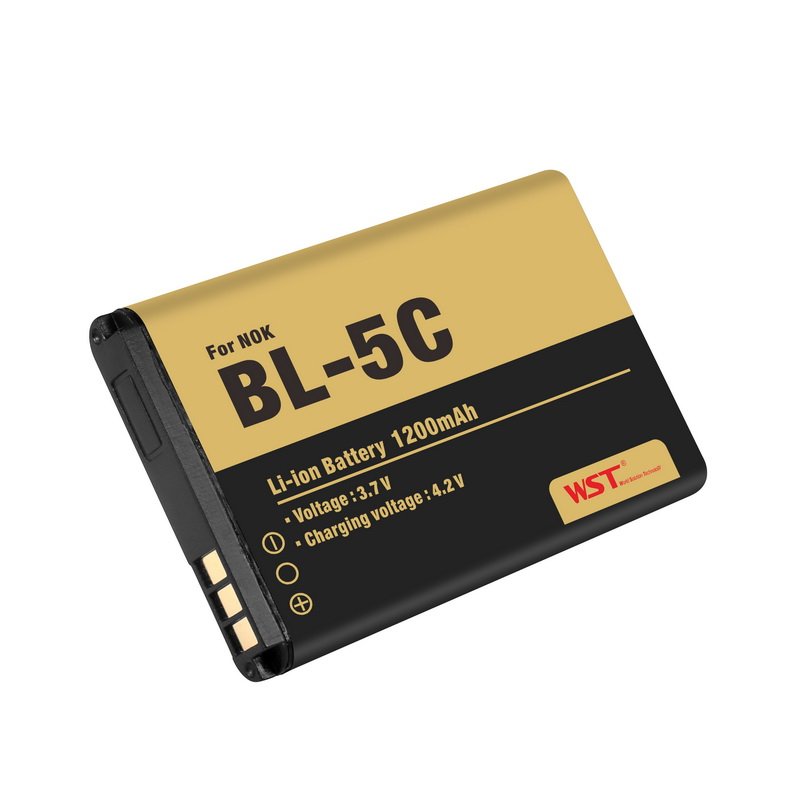 WST Wholesale Price 3.7V 1200mah Rechargeable Cell Phone Battery for Nokia BL 5C OEM Replace Batteries
