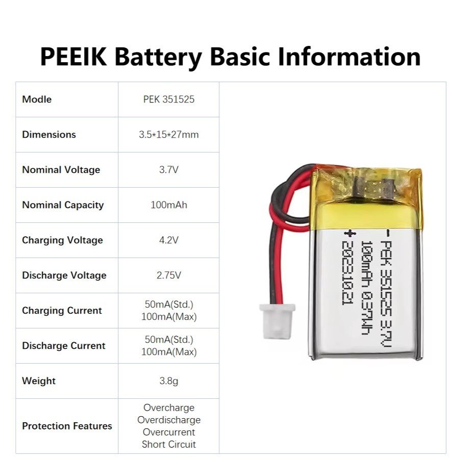 High Performance Battery Digital Surgical Tools Digital Teaching Aids Digital Aquarium Mini Electric Tools 351525 100mAh 3.7V
