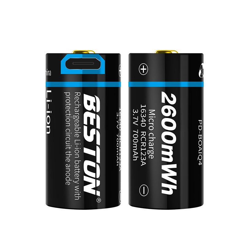 New 16340 USB rechargeable Li-ion battery for Digital camera/ Monitor equipment