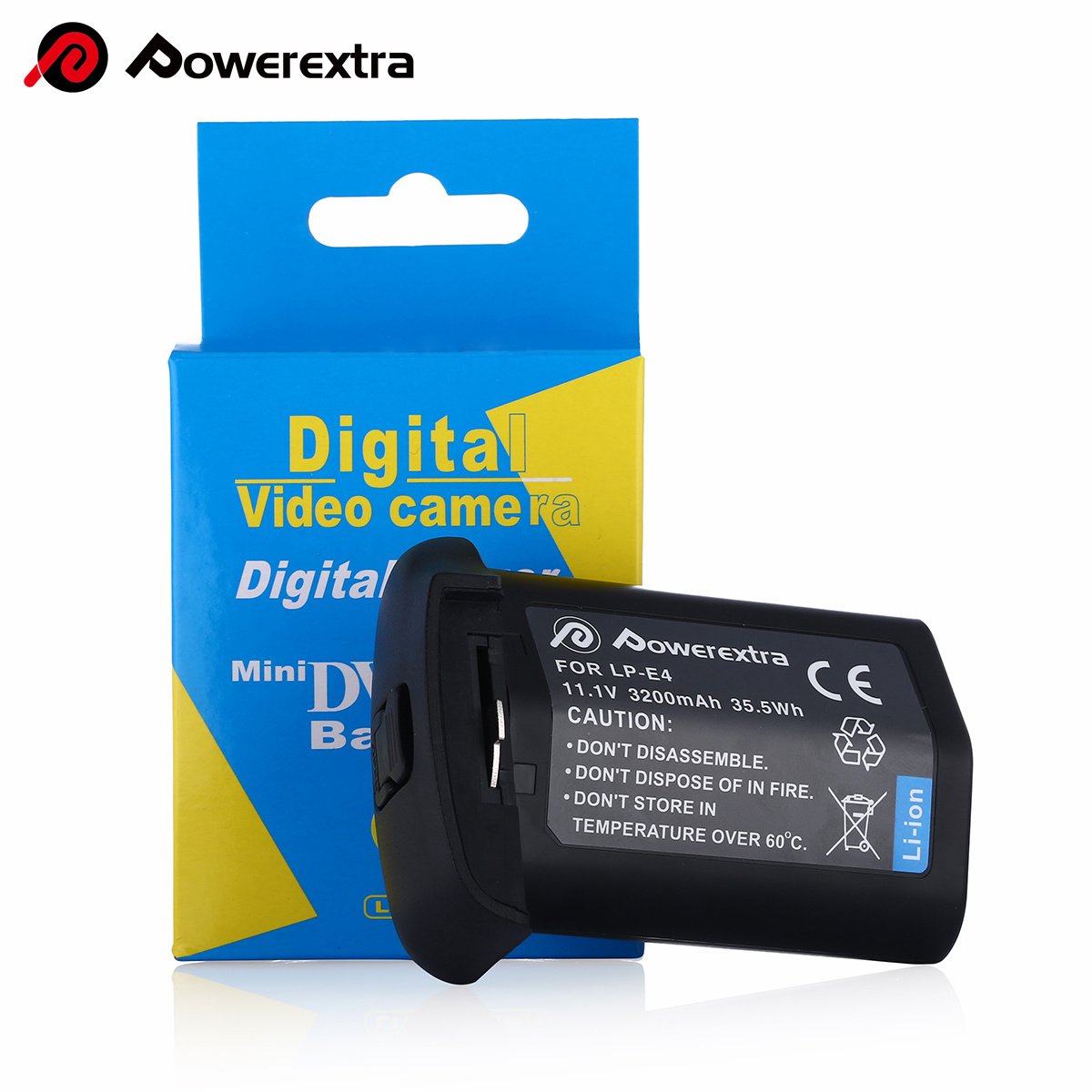 Powerextra 11.1v 3200mah Lithium Ion LP-E4 Replacement Li-ion Digital Camera Rechargeable Battery For Canon Camera