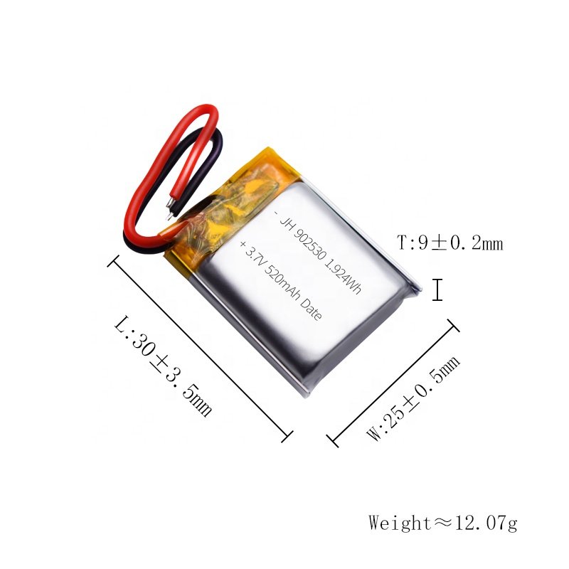 Customized 402530 902530 3.7V 520mAh 10C Lithium iron phosphate Battery Factory Price Battery Pack 902530 for HOME APPLIANCES