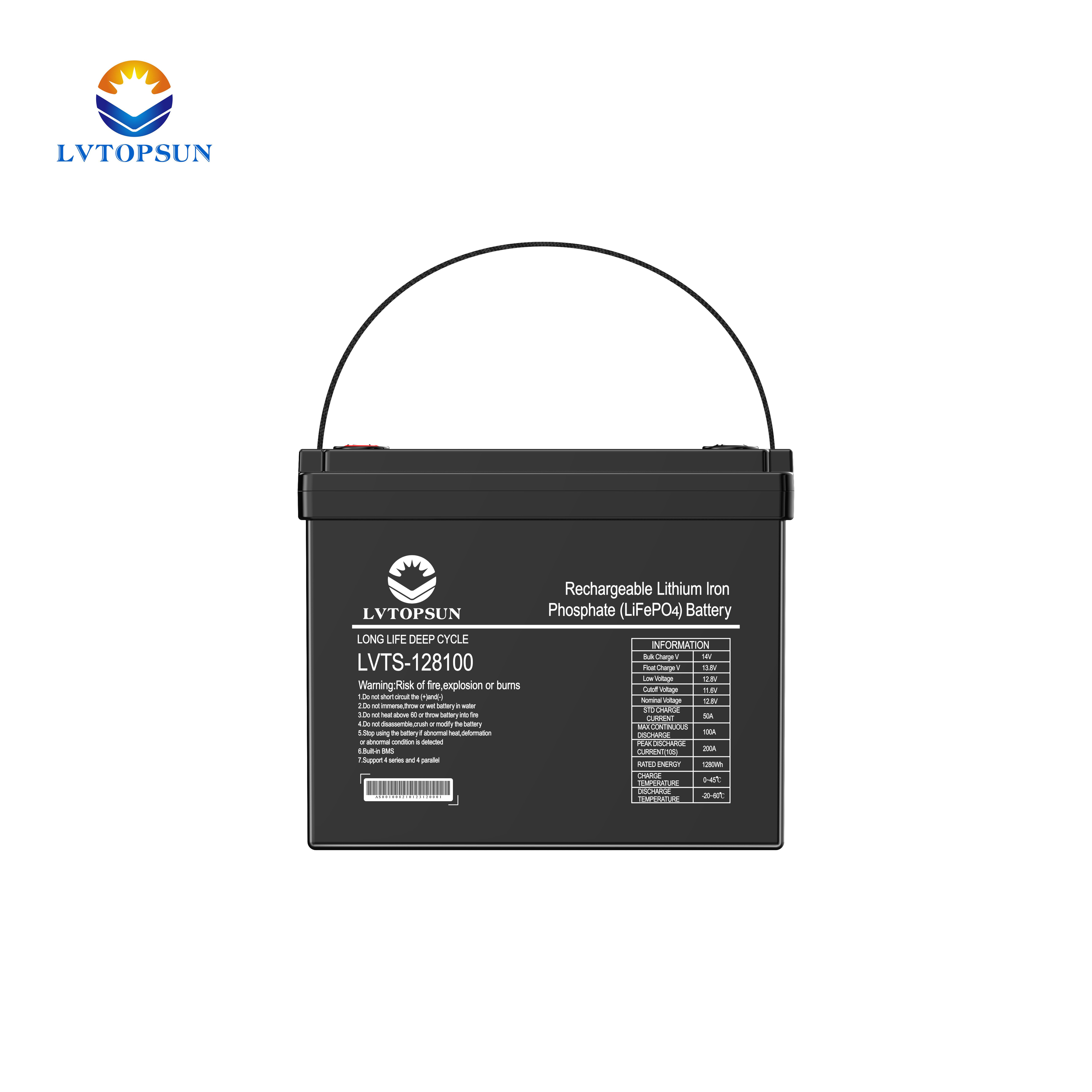 12.8v 100ah 200ah solar lipo4 battery home energy storage batteries lvtopsun powerwall 12 volt lithium battery pack