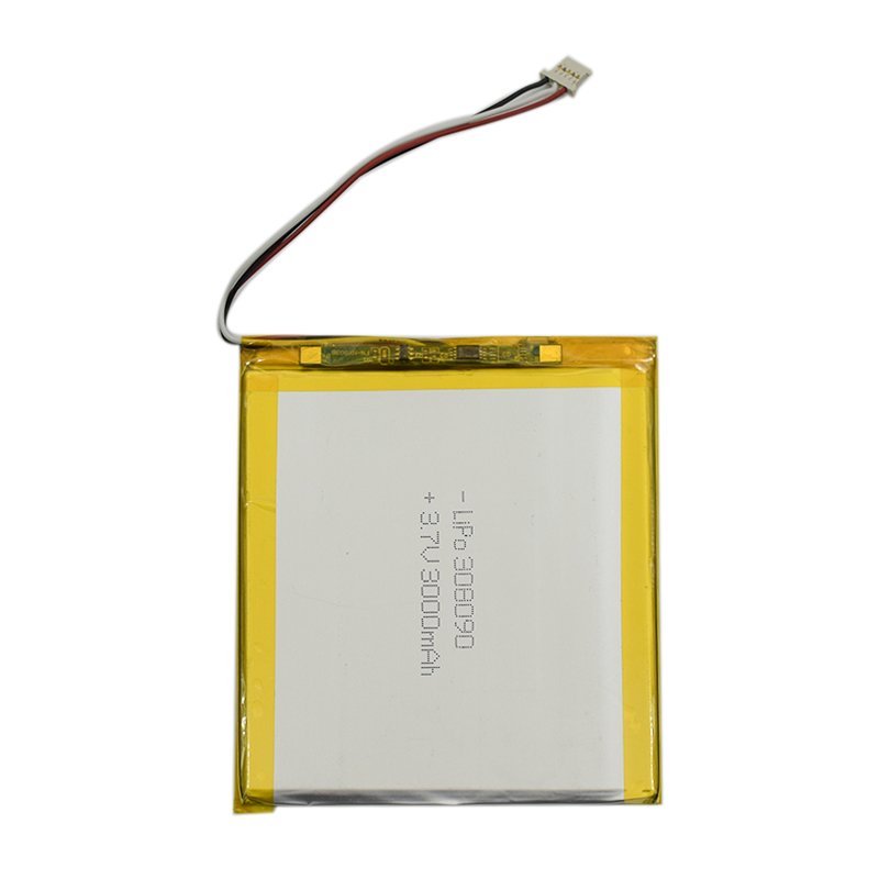 GEB factory price 3mm thickness lipo 308090 3.7 v 3000mah battery lithium polymer batteries