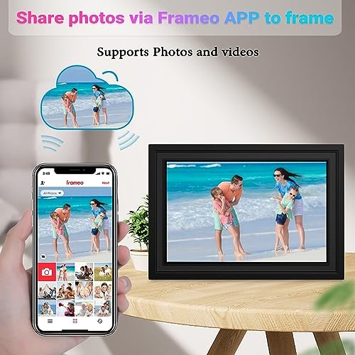 10.1 Inch WiFi Digital Picture Frame 1280x800 HD IPS Touchscreen Digital Photo album Auto Rotate Wall Mountable Instantly Share