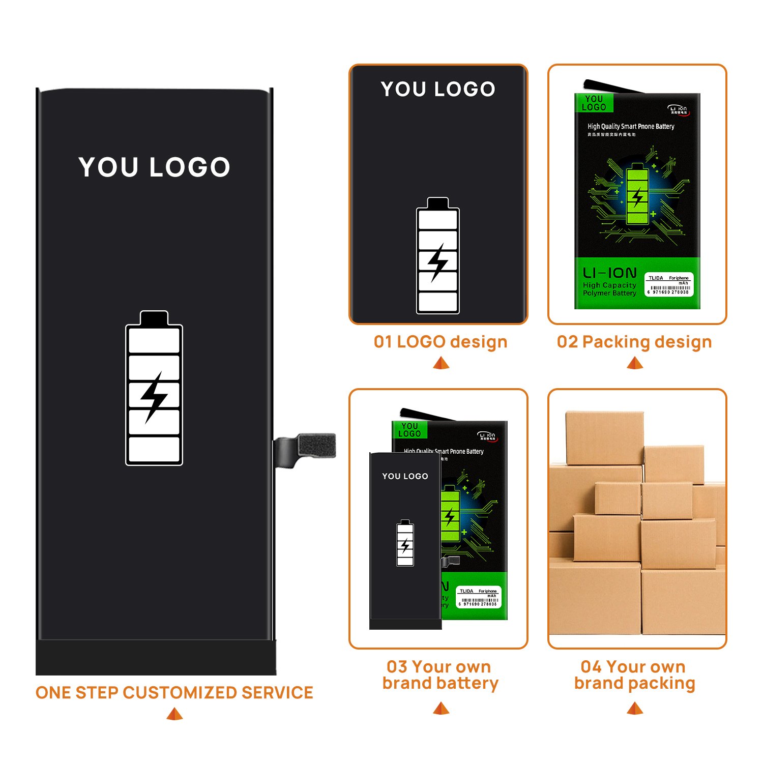 TLIDA smartphone mobile cellphone battery for iphone 6S high quality Batterie capacity Batteries wholesale