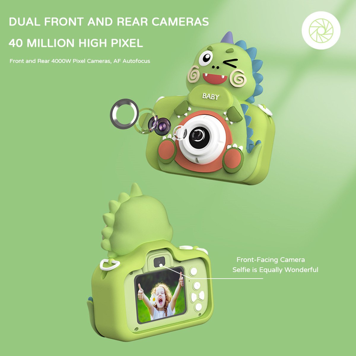 Kids Camera Toys for Girls Children Digital Video Camera with Protective Silicone Cover Christmas Birthday Gifts