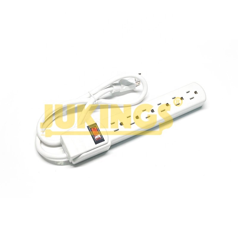 6-Outlet Surge Protector Power Strip 1-Pack, Overload Protection, 3-Foot Cord, 900 Joule -White 125V/15A Copper 110V Plug Wire