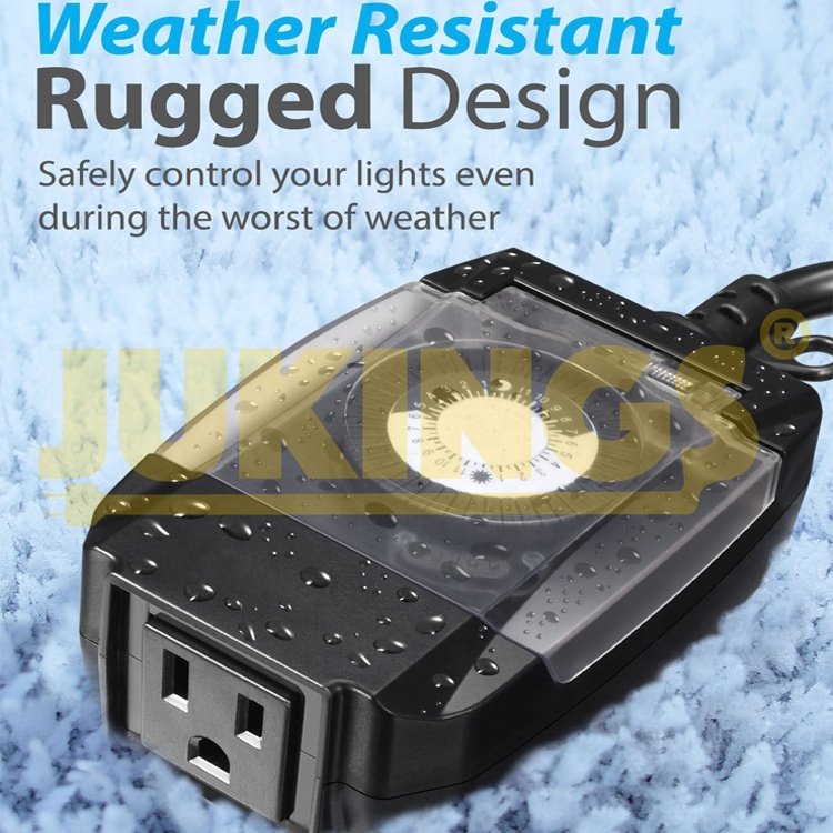 CETL approved 24 Hour timer mechanical christmas Light Timer with 1 3-Prong Water Resistance plug for general purpose using