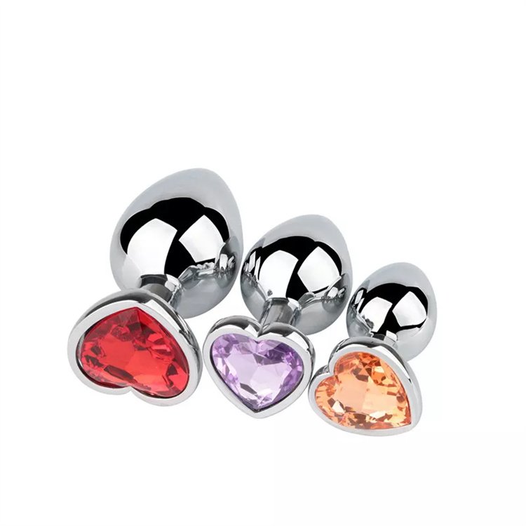 Anal Sex Toys For Men Women 3 Sizes Stainless Steel Jewelry Anal Plug Heart Shape Butt Plug Metal