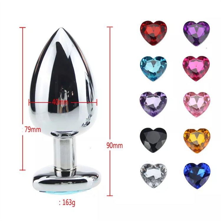 Anal Sex Toys For Men Women 3 Sizes Stainless Steel Jewelry Anal Plug Heart Shape Butt Plug Metal