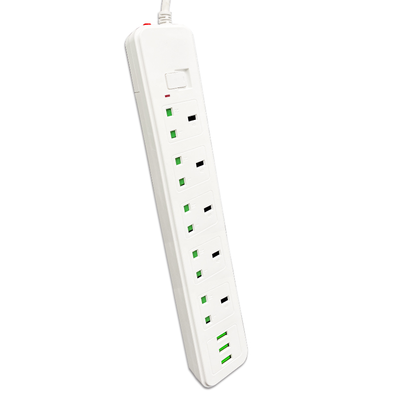 Cross-border Smart Usb British-style Plug-in Student Dormitory Household Porous Belt-line Plug-in Switch Power Socket