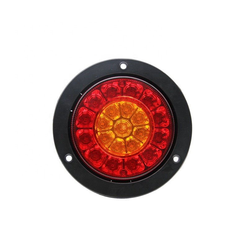 Factory Wholesale 12V 24V 4" Round LED Tail Lights with Turn Signal Backup Reverse Lights 21LED Waterproof Stop Brake Running La