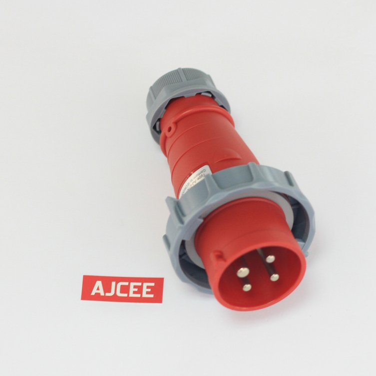 AJCEE NEW TYPE IP67 32A 3P+E 380V 440V Pin&Sleeve industrial waterproof plug with CE