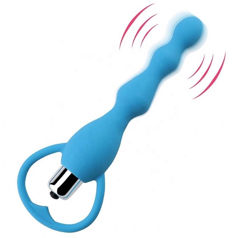 Girlspower Anal Silicone Vibrating Beads Anal Vibrator Butt Plug Beaded Vibrator For Women And Men Gay Sex