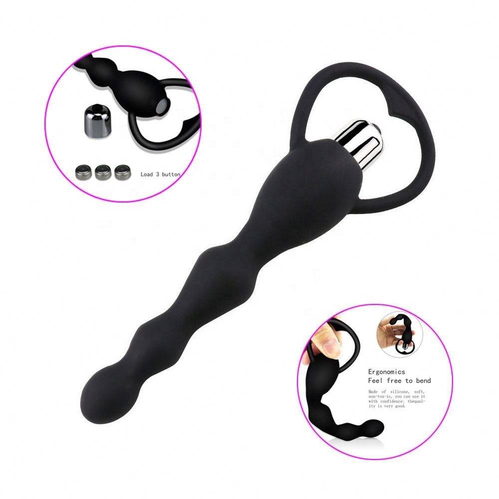 Girlspower Anal Silicone Vibrating Beads Anal Vibrator Butt Plug Beaded Vibrator For Women And Men Gay Sex