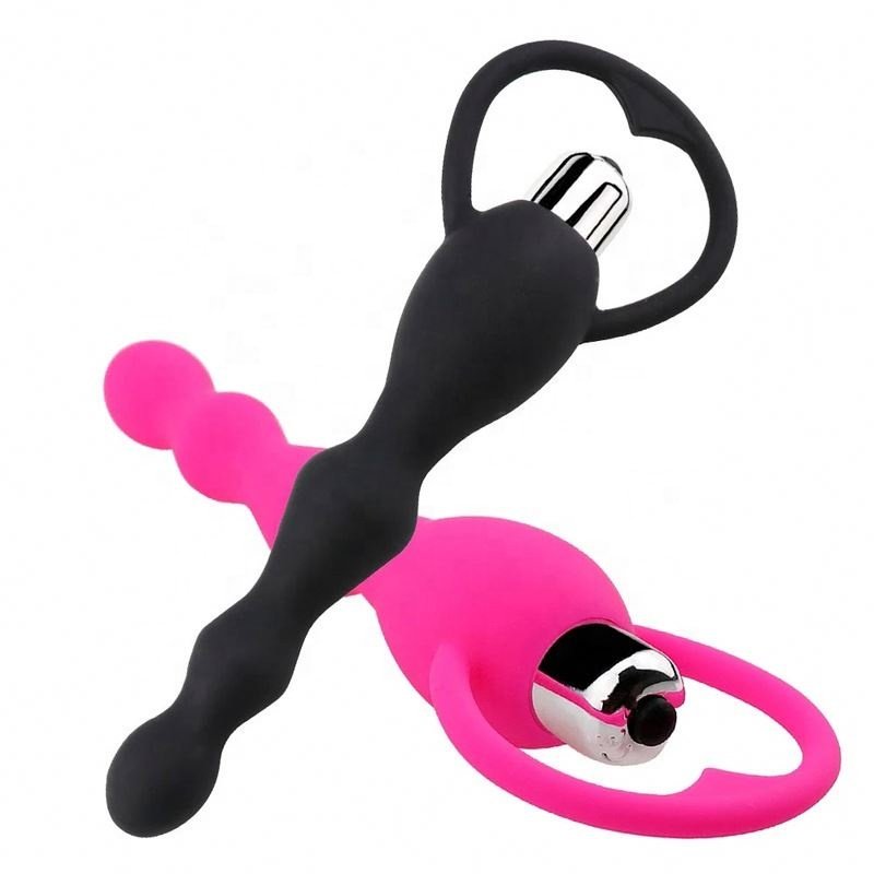 Girlspower Anal Silicone Vibrating Beads Anal Vibrator Butt Plug Beaded Vibrator For Women And Men Gay Sex