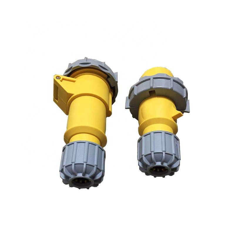 IP67 Yellow Color 110V 16A-4H 3 Pin Industrial Plug And Female Power Socket 110V Toma Corriente 16A 2P+T