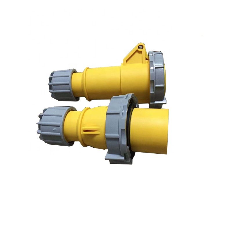 IP67 Yellow Color 110V 16A-4H 3 Pin Industrial Plug And Female Power Socket 110V Toma Corriente 16A 2P+T