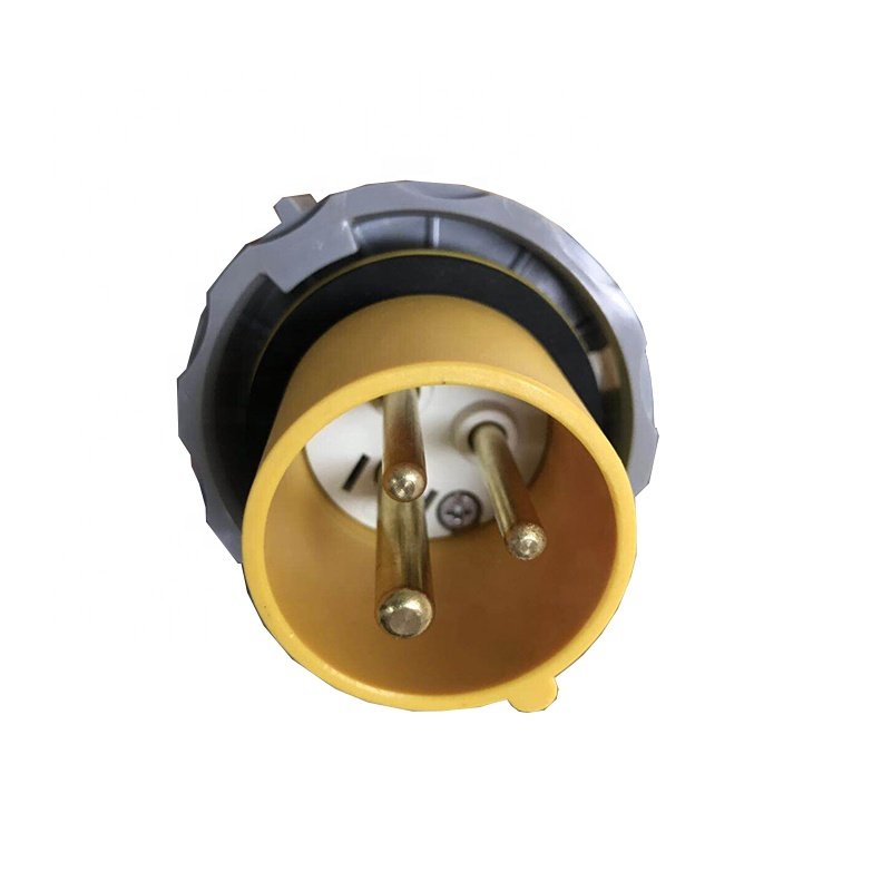 IP67 Yellow Color 110V 16A-4H 3 Pin Industrial Plug And Female Power Socket 110V Toma Corriente 16A 2P+T