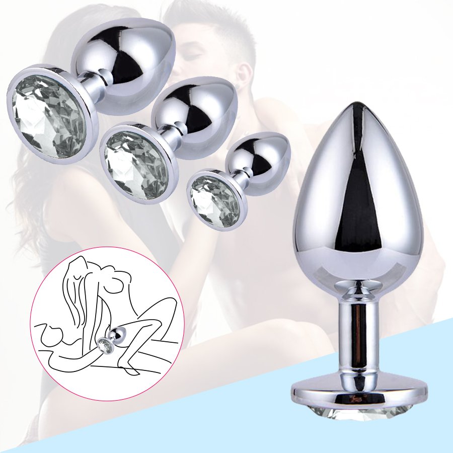 Intimate Metal Anal Plug with Crystal Jewelry Smooth Touch female Butt Plug Anal Bead Anus Dilator Anal Toys for Male Men Women%