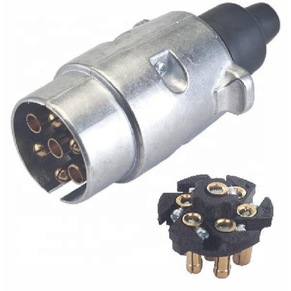 OEM 7 Pin trailer Plug 12 V Socket Waterproof Aluminium Alloy Towing Hitch 7 Pin Male and Female for Truck Camper Van Boat