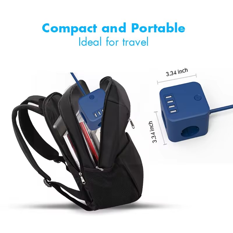 Vastfafa NEW Socket Multi-color VDE Plug 3 Outlet 4 USB Ports USB Cube Power Strip Socket Eu POWER PLUGs Sockets