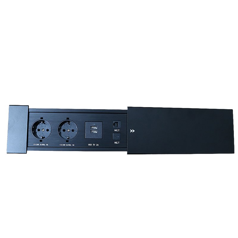 280*100*32 Mm Panel Size 10A EU plug Meeting Room Desktop Multifunctional Sockets