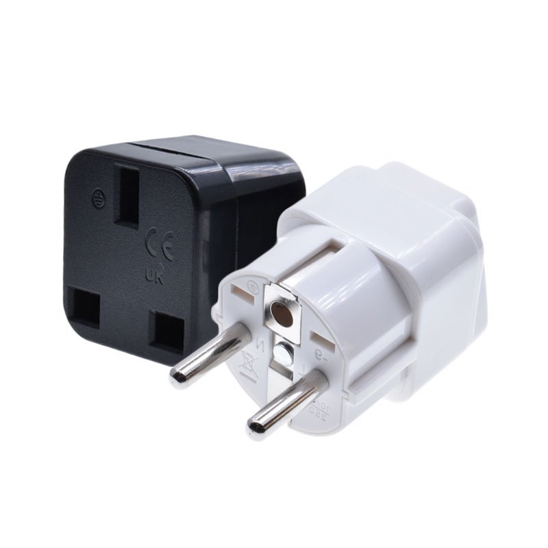 UK to EU schuko power 16A250V Travel plug European France Germany Russian Korean Outlet Type F Socket Adapter